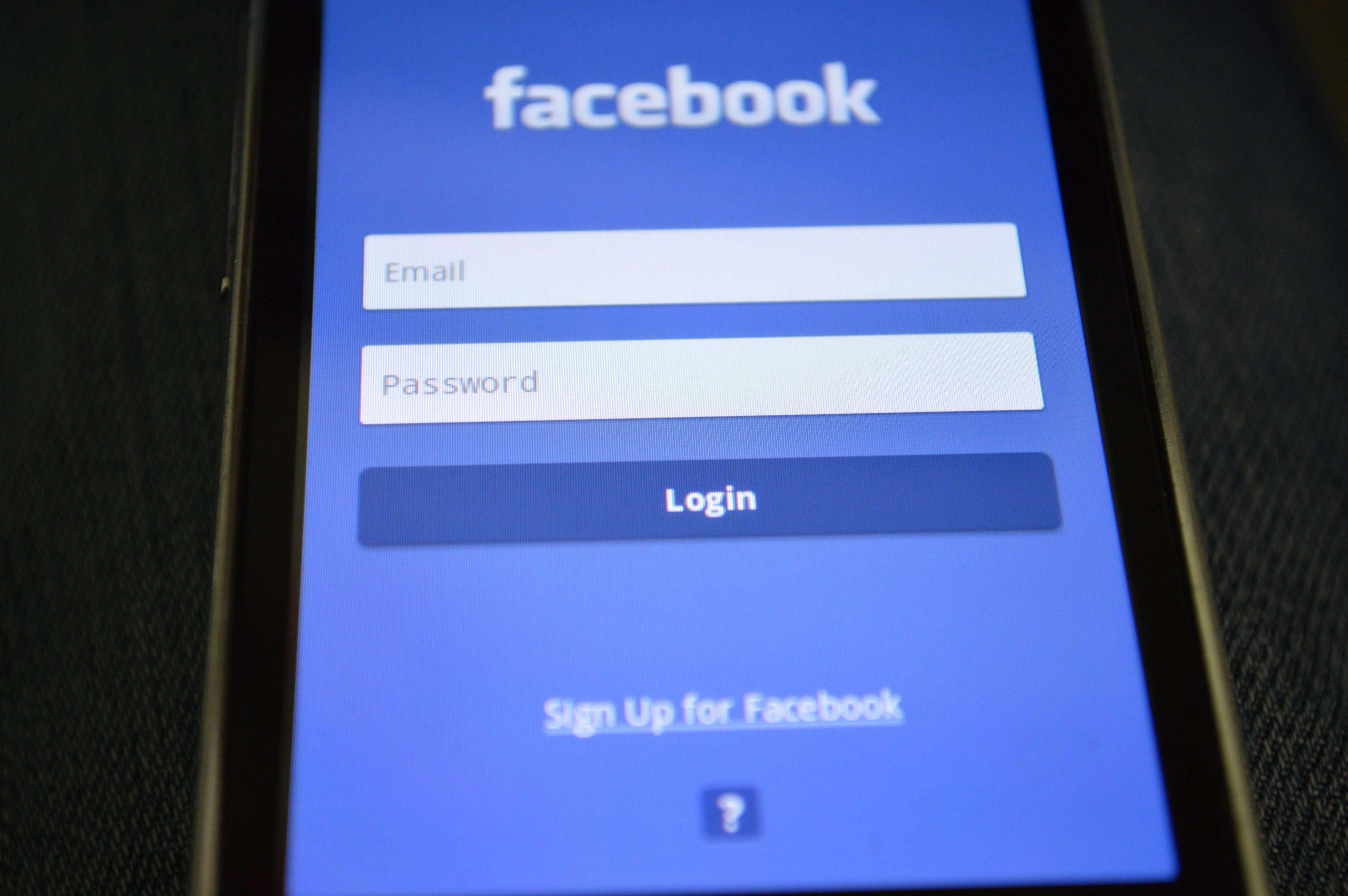 Facebook phishing page